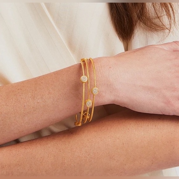 NWT Authentic Minimalist Luxury Julie Vos Pave' Obsidian Black Medium Bangle - Picture 3 of 17